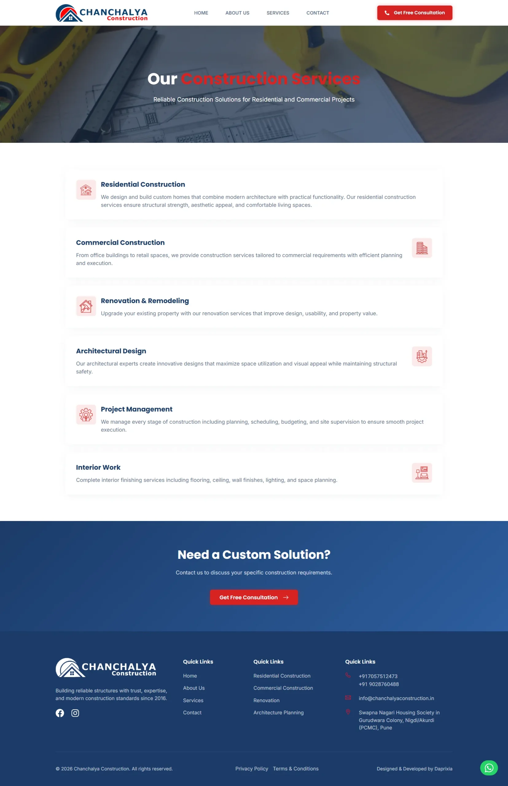 chanchalya services page